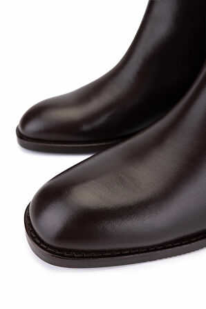 Tamer Tanca Kadın Hakiki Deri Kahverengi Klasik Çizme 33 12005 BN CZM SK25-26 KAHVE DERI