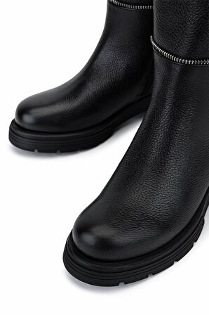 Tamer Tanca Kadın Hakiki Deri Siyah Floter Klasik Çizme 33 22510 BN CZM SK25-26 SIYAH FLOTER