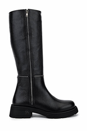 Tamer Tanca Kadın Hakiki Deri Siyah Floter Klasik Çizme 33 22510 BN CZM SK25-26 SIYAH FLOTER