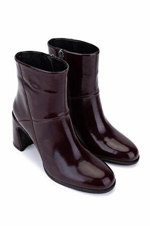 Tamer Tanca Kadın Hakiki Deri Bordo Klasik Bot 33 1000-2 BN BOT SK25-26 BORDO RUGAN