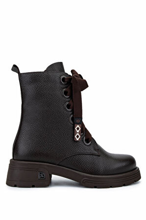 Tamer Tanca Kadın Hakiki Deri Kahverengi Floter Klasik Bot 33 3828 BN BOT SK25-26 KAHVE FLOTER