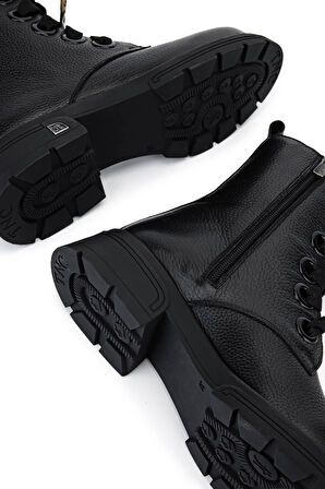 Tamer Tanca Kadın Hakiki Deri Siyah Floter Klasik Bot 33 3828 BN BOT SK25-26 SIYAH FLOTER