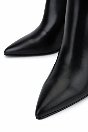 Tamer Tanca Kadın Hakiki Deri Siyah Abiye Bot 33 7500-1 BN BOT SK25-26 SIYAH DERI