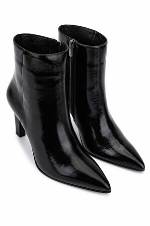 Tamer Tanca Kadın Hakiki Deri Siyah Rugan Abiye Bot 33 7500-1 BN BOT SK25-26 SIYAH KIRISIK RUGAN