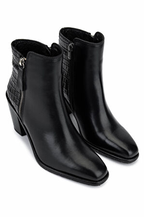 Tamer Tanca Kadın Hakiki Deri Siyah Klasik Bot 33 9515 BN BOT SK25-26 SIYAH DERI/KROKO