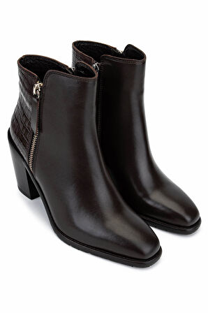 Tamer Tanca Kadın Hakiki Deri Kahverengi Klasik Bot 33 9515 BN BOT SK25-26 KAHVE DERI/KROKO