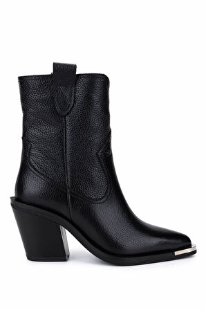 Tamer Tanca Kadın Hakiki Deri Siyah Floter Klasik Bot 33 20010 BN BOT SK25-26 SIYAH FLOTER