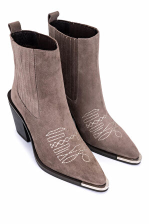 Tamer Tanca Kadın Hakiki Deri Kahverengi Klasik Bot 33 20020 BN BOT SK25-26 SIGARO SUET