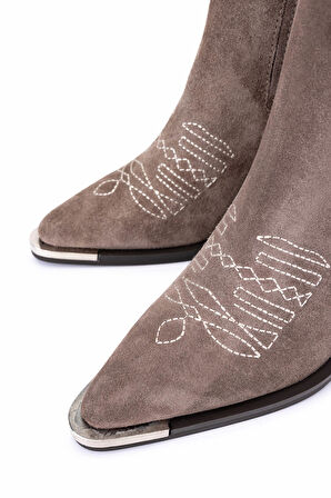 Tamer Tanca Kadın Hakiki Deri Kahverengi Klasik Bot 33 20020 BN BOT SK25-26 SIGARO SUET