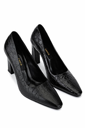 Tamer Tanca Kadın Siyah Rugan Topuklu Ayakkabı 1138 5147 BN AYK SK25-26 SIYAH FSLY