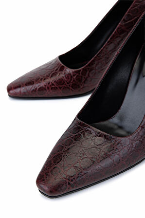 Tamer Tanca Kadın Bordo Rugan Topuklu Ayakkabı 1138 5147 BN AYK SK25-26 BORDO FSLY