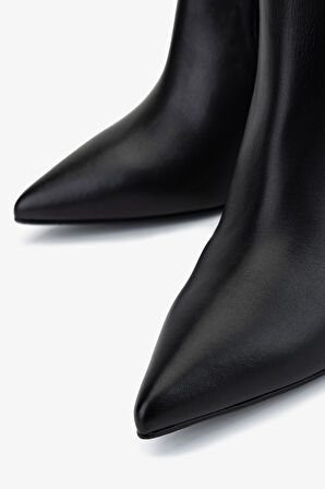 Valmenti Kadın Hakiki Deri Siyah Topuklu Bot 1130 573 BN BOT SK25-26 SYH/SYH NTRL YLN