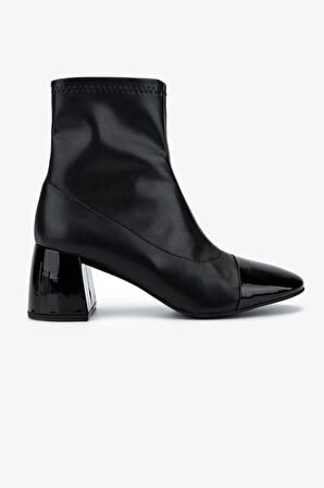 Valmenti Kadın Deri & Suni Siyah Topuklu Bot 1130 1063 BN BOT SK25-26 SYH RGN/STREC