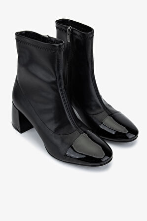 Valmenti Kadın Deri & Suni Siyah Topuklu Bot 1130 1063 BN BOT SK25-26 SYH RGN/STREC