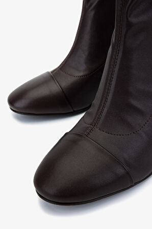 Valmenti Kadın Deri & Suni Kahverengi Topuklu Bot 1130 1063 BN BOT SK25-26 KHV DR/STREC