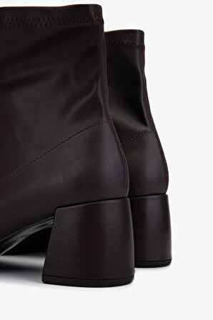 Valmenti Kadın Deri & Suni Kahverengi Topuklu Bot 1130 1063 BN BOT SK25-26 KHV DR/STREC