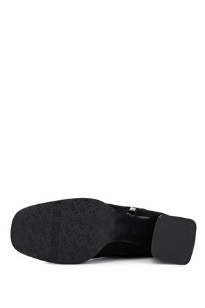 Tamer Tanca Kadın Hakiki Deri Siyah Süet Topuklu Bot 1130 1075 BN BOT SK25-26 SYH MTS SUET/RGN