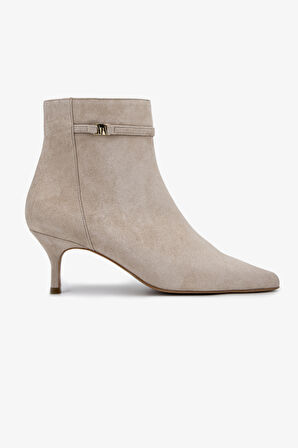 Valmenti Kadın Hakiki Deri Bej Süet Topuklu Bot 1096 9840 BN BOT SK25-26 BEJ SUET