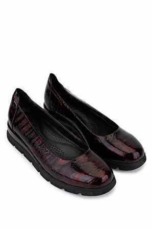 Tamer Tanca Kadın  Hakiki Deri Bordo Comfort Ayakkabı 1065 25201 BN AYK SK25-26 BORDO BSK