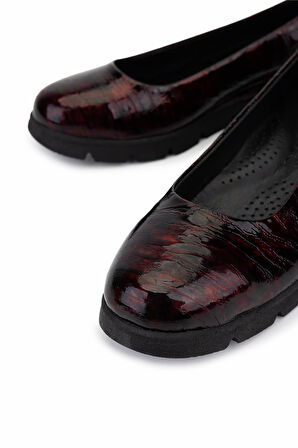Tamer Tanca Kadın  Hakiki Deri Bordo Comfort Ayakkabı 1065 25201 BN AYK SK25-26 BORDO BSK
