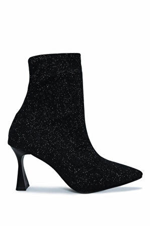 Tamer Tanca Kadın Tekstil Siyah Topuklu Bot 1065 2008 BN BOT SK25-26 SIYAH SIM