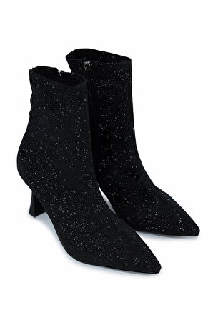 Tamer Tanca Kadın Tekstil Siyah Topuklu Bot 1065 2008 BN BOT SK25-26 SIYAH SIM