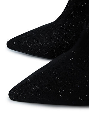 Tamer Tanca Kadın Tekstil Siyah Topuklu Bot 1065 2008 BN BOT SK25-26 SIYAH SIM