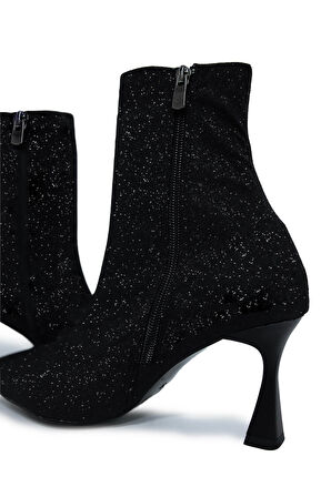 Tamer Tanca Kadın Tekstil Siyah Topuklu Bot 1065 2008 BN BOT SK25-26 SIYAH SIM