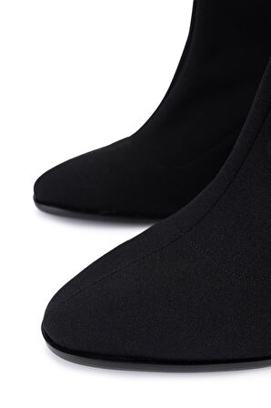 Tamer Tanca Kadın Hakiki Deri Siyah Topuklu Bot 1065 1503 BN BOT SK25-26 SIYAH STREC