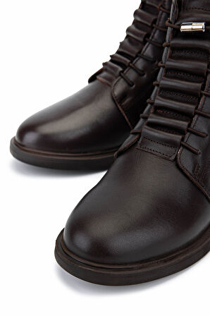 Tamer Tanca Kadın Hakiki Deri Kahverengi Topuklu Bot 1065 3400 BN BOT SK25-26 KAHVE