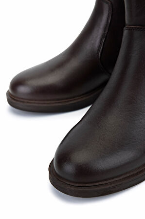 Tamer Tanca Kadın Hakiki Deri Kahverengi Topuklu Bot 1065 3450 BN BOT SK25-26 KAHVE DR