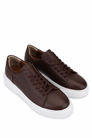 Tamer Tanca Erkek Hakiki Deri Kahverengi Sneakers & Spor Ayakkabı 1166 25501 ERK AYK SK25-26 KAHVE