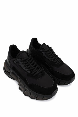 Tamer Tanca Kadın Suni Deri Siyah Sneakers & Spor Ayakkabı 1009 2190 BN AYK SK25-26 SYH/SYH SUET