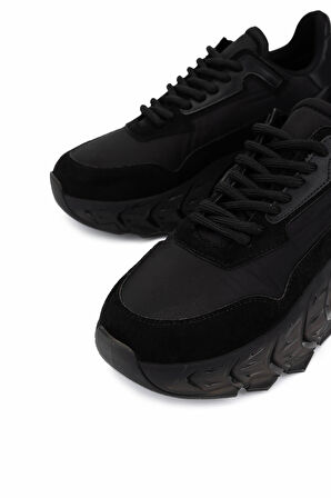 Tamer Tanca Kadın Suni Deri Siyah Sneakers & Spor Ayakkabı 1009 2190 BN AYK SK25-26 SYH/SYH SUET
