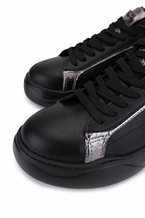 Tamer Tanca Kadın Suni Deri Siyah/Antrasit Sneakers & Spor Ayakkabı 1009 2200 BN AYK SK25-26 SIYAH/ANTRASIT