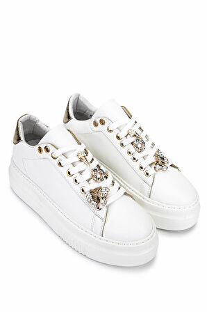 Tamer Tanca Kadın Suni Deri Beyaz Sneakers & Spor Ayakkabı 1009 2210 BN AYK SK25-26 BEYAZ ANL