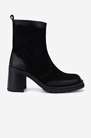 Valmenti Kadın Hakiki Deri Siyah Nubuk Topuklu Bot 324 7988 BN BOT SK25-26 SIYAH NBK