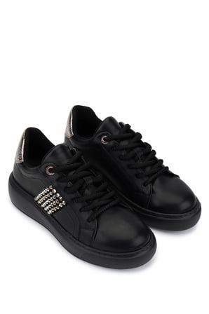 Tamer Tanca Kadın Suni Deri Siyah/Antrasit Sneakers & Spor Ayakkabı 735 04 BN AYK SK25-26 SIYAH/ANTRASIT