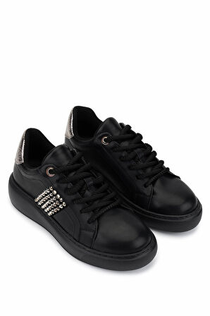 Tamer Tanca Kadın Suni Deri Siyah/Antrasit Sneakers & Spor Ayakkabı 735 04 BN AYK SK25-26 SIYAH/ANTRASIT