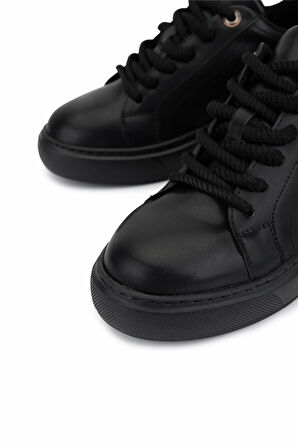Tamer Tanca Kadın Suni Deri Siyah/Antrasit Sneakers & Spor Ayakkabı 735 04 BN AYK SK25-26 SIYAH/ANTRASIT