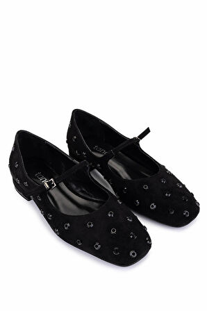 Tamer Tanca Kadın Hakiki Deri Siyah Babet Ayakkabı 735 8351 BN AYK SK25-26 SYH KDF/SYH TAS