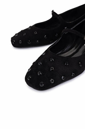 Tamer Tanca Kadın Hakiki Deri Siyah Babet Ayakkabı 735 8351 BN AYK SK25-26 SYH KDF/SYH TAS