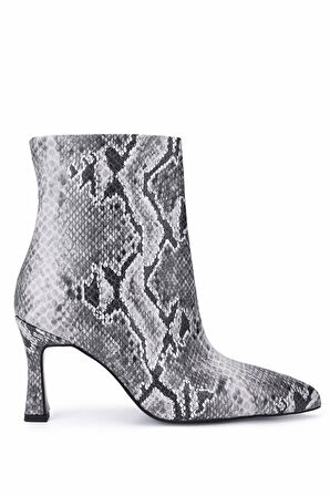 Tamer Tanca Kadın Siyah Yılan Desen Topuklu Bot 735 8793 BN BOT SK25-26 SIYAH YLN BSK