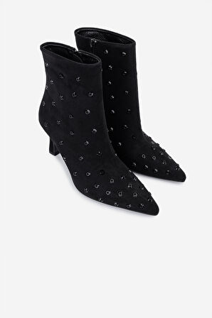 Valmenti Kadın Tekstil Siyah Kadife Topuklu Bot 735 VAL-8794 BN BOT SK25-26 SIYAH KDF