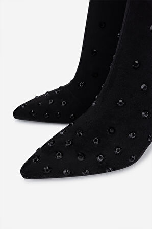 Valmenti Kadın Tekstil Siyah Kadife Topuklu Bot 735 VAL-8794 BN BOT SK25-26 SIYAH KDF