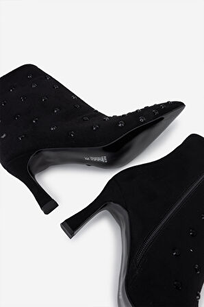 Valmenti Kadın Tekstil Siyah Kadife Topuklu Bot 735 VAL-8794 BN BOT SK25-26 SIYAH KDF