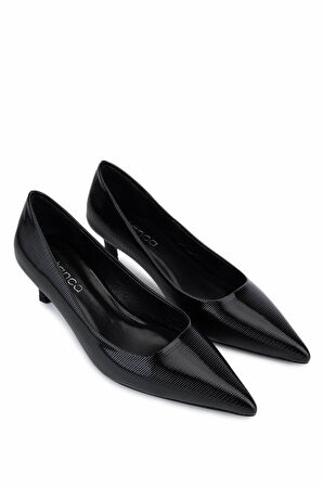 Tamer Tanca Kadın Suni Deri Siyah Topuklu Ayakkabı 735 8318 BN AYK SK25-26 SIYAH