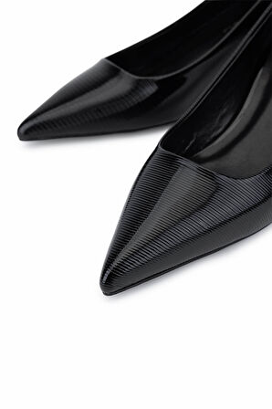 Tamer Tanca Kadın Suni Deri Siyah Topuklu Ayakkabı 735 8318 BN AYK SK25-26 SIYAH