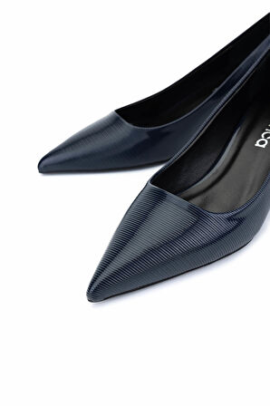 Tamer Tanca Kadın Suni Deri Lacivert Topuklu Ayakkabı 735 8318 BN AYK SK25-26 LACIVERT