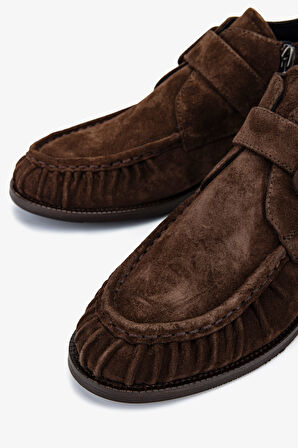 Valmenti Kadın Hakiki Deri Kahverengi Süet Düz Bot 1167 1014 BN BOT SK25-26 KAHVE SUET